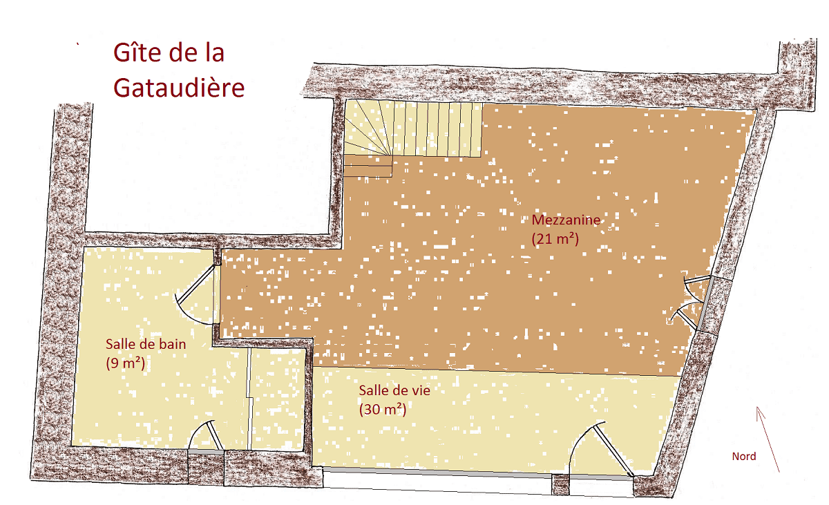 Plan de votre gite Vendée près de Fontenay Le Comte- Ecolieu La Gataudière